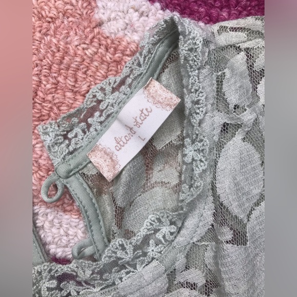 Sage green Mini Altar’d State Lace Dress Size Large - Picture 10 of 12